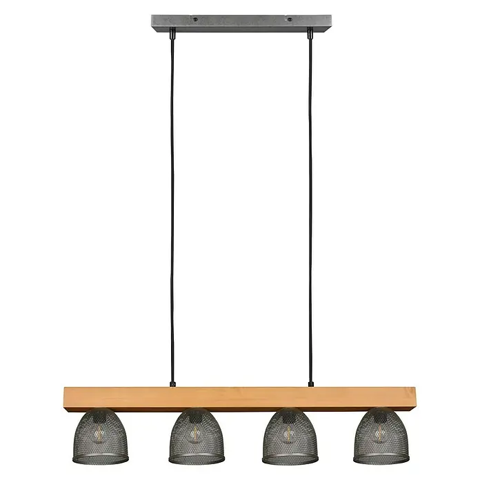 Reality Leuchten Pendelleuchte Cestino - 28 W, L x B x H: 12 x 75 x 150 cm, Nickel, E14 - Vorderansicht