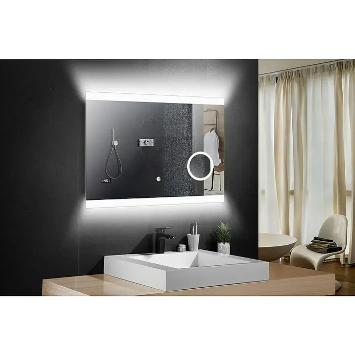 DSK LED-Lichtspiegel Silver Shine 2.0 - 80 x 60 cm, Berührungssensor - Stimmungsaufnahme