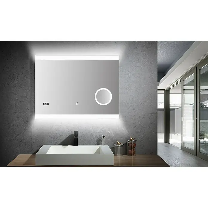 DSK LED-Lichtspiegel Silver Shine 2.0 - 80 x 60 cm, Berührungssensor - Stimmungsaufnahme