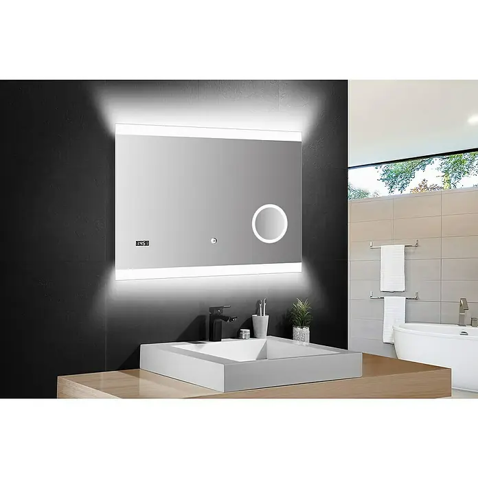 DSK LED-Lichtspiegel Silver Shine 2.0 - 80 x 60 cm, Berührungssensor - Stimmungsaufnahme