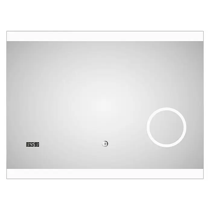 DSK LED-Lichtspiegel Silver Shine 2.0 - 80 x 60 cm, Berührungssensor - Vorderansicht