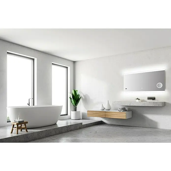 DSK LED-Lichtspiegel Silver Shine 2.0 - 140 x 70 cm, Berührungssensor - Stimmungsaufnahme