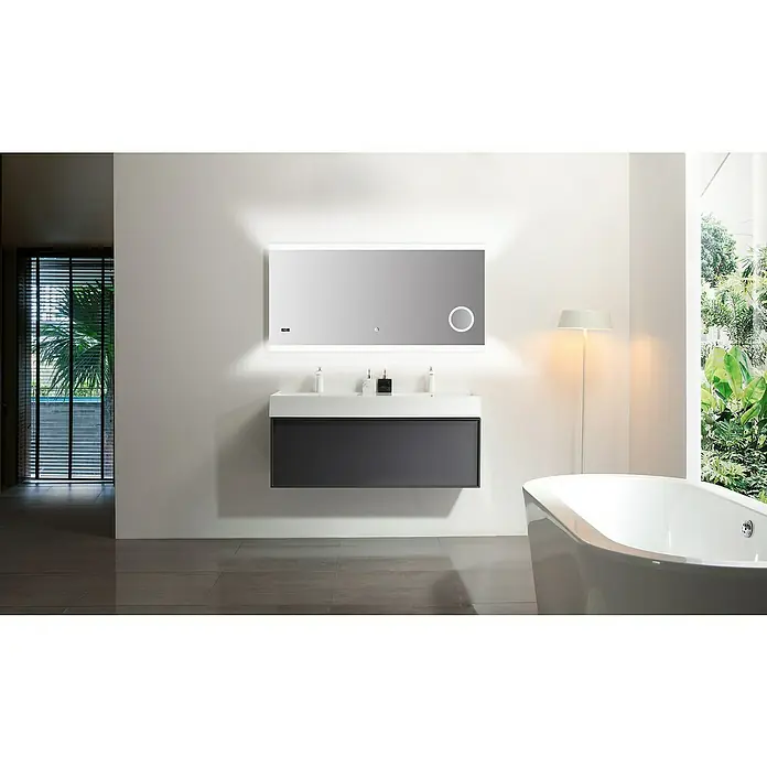 DSK LED-Lichtspiegel Silver Shine 2.0 - 140 x 70 cm, Berührungssensor - Stimmungsaufnahme