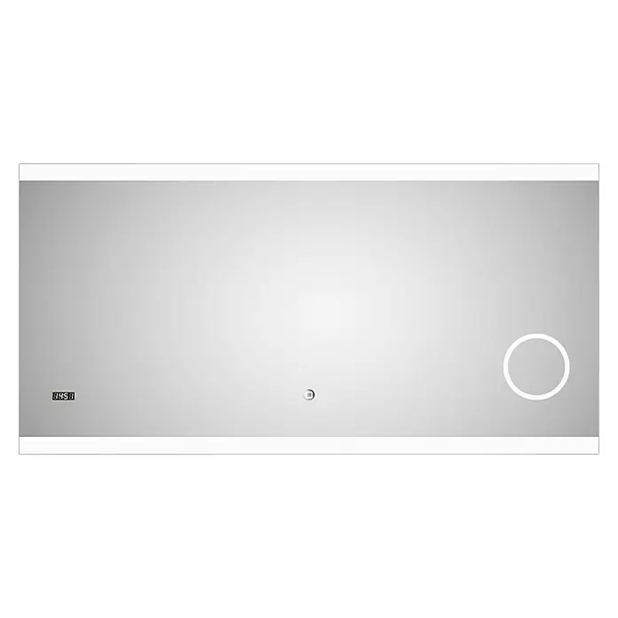 DSK LED-Lichtspiegel Silver Shine 2.0 - 140 x 70 cm, Berührungssensor - Vorderansicht