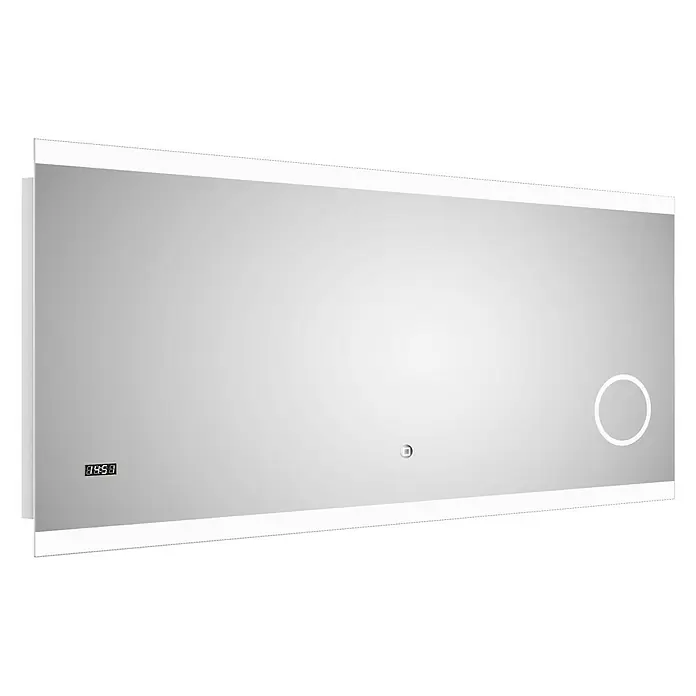 DSK LED-Lichtspiegel Silver Shine 2.0 - 140 x 70 cm, Berührungssensor - Diagonale Ansicht