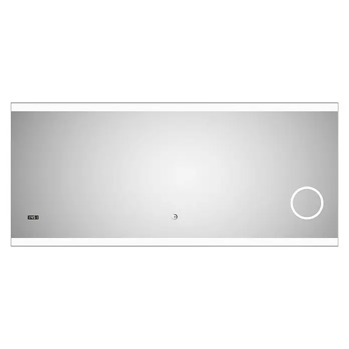 DSK LED-Lichtspiegel Silver Shine 2.0 - 160 x 70 cm, Berührungssensor - Vorderansicht