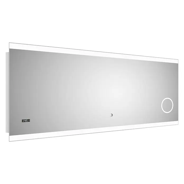 DSK LED-Lichtspiegel Silver Shine 2.0 - 160 x 70 cm, Berührungssensor - Diagonale Ansicht