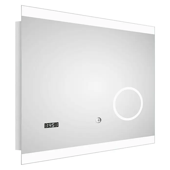 DSK LED-Lichtspiegel Silver Shine 2.0 - 60 x 60 cm, Berührungssensor - Diagonale Ansicht