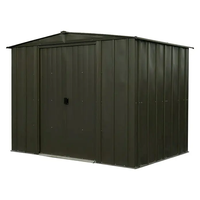 Spacemaker Gerätehaus Onyx 8x6 - 254 cm, 181 cm, Stahl, Onyxschwarz - Diagonale Ansicht