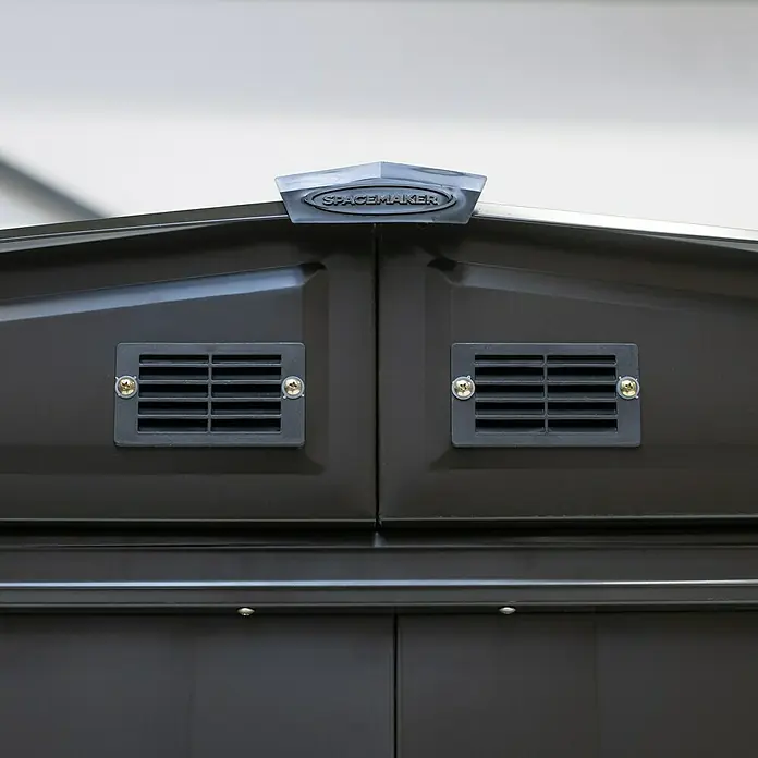 Spacemaker Gerätehaus Onyx 8x6 - 254 cm, 181 cm, Stahl, Onyxschwarz - Detailaufnahme