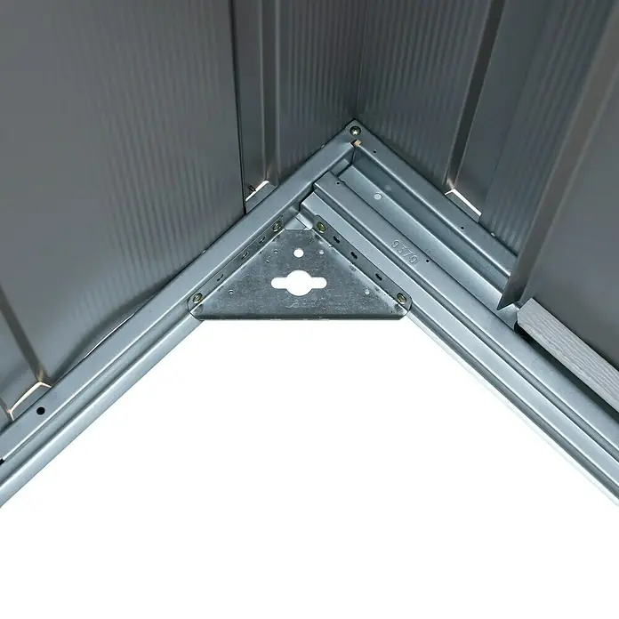 Spacemaker Gerätehaus Onyx 8x6 - 254 cm, 181 cm, Stahl, Onyxschwarz - Detailaufnahme