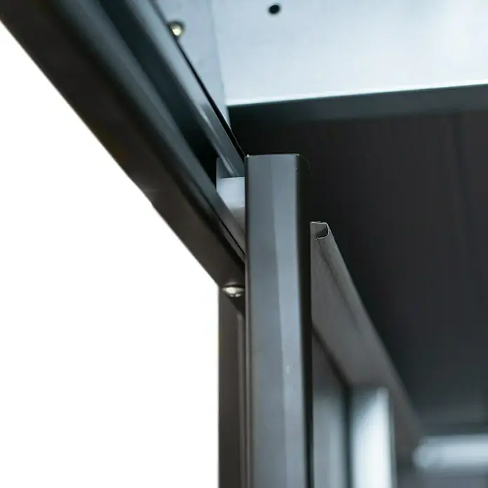 Spacemaker Gerätehaus Onyx 8x6 - 254 cm, 181 cm, Stahl, Onyxschwarz - Detailaufnahme