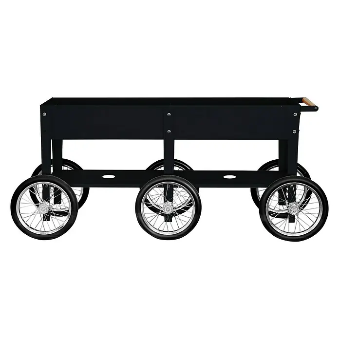 Herstera_Garden Kräuterhochbeet Wheels - L x B x H: 186 x 50 x 80 cm, Schwarz - Vorderansicht