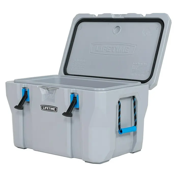 Lifetime Kühlbox - L x B x H: 47 x 76 x 47 cm, Grau, 73 l - Diagonale Ansicht