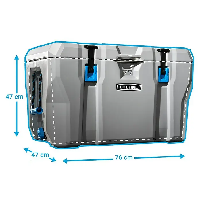 Lifetime Kühlbox - L x B x H: 47 x 76 x 47 cm, Grau, 73 l - Skizze