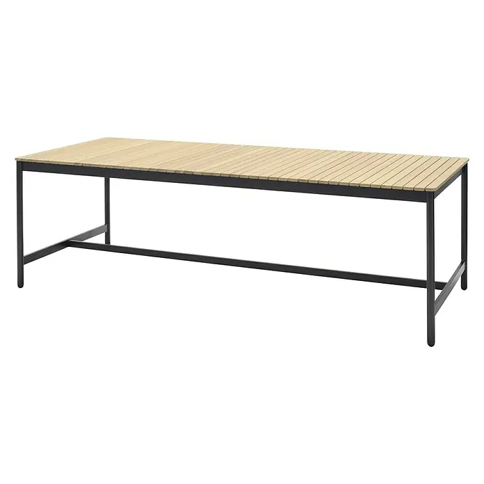 SENSUM Gartentisch Bergby - L x B: 220 x 90 cm, Eukalyptus - Diagonale Ansicht