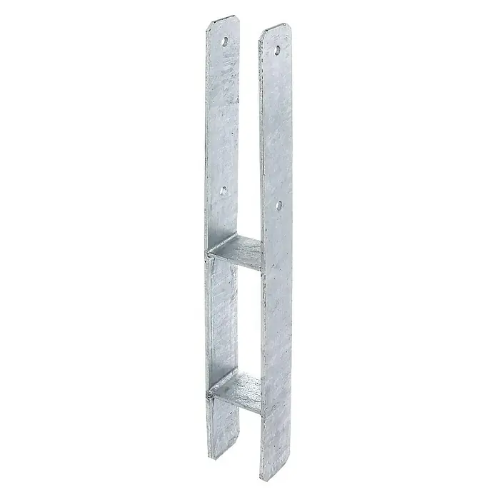 Stabilit H-Pfostenanker - L x B x H: 71 x 60 x 600 mm, Feuerverzinkt - Diagonale Ansicht