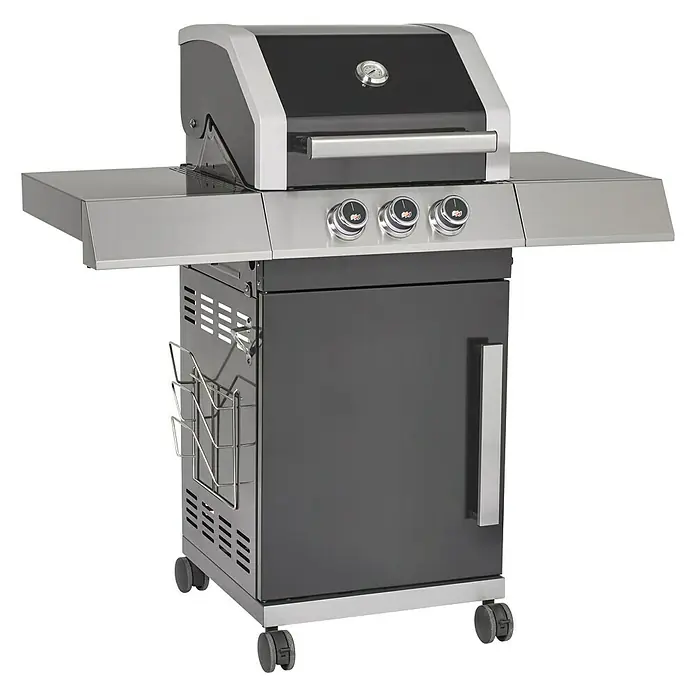 Kingstone Gasgrill Cliff 250-I - Anzahl Brenner: 2, Hauptgrillfläche: 49 x 45 cm, 10,5 kW - Diagonale Ansicht