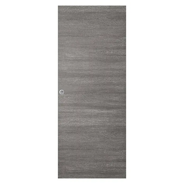 Puerta corredera de madera Módena - 62,5 x 203 cm, Antracita, Maciza, Con uñero - Vista frontal