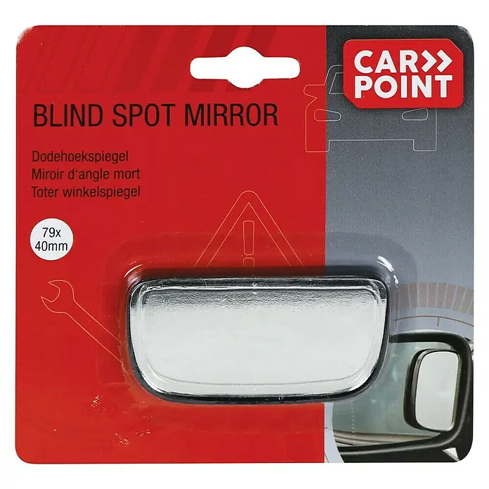 Carpoint Dodehoekspiegel Rechthoek 79 x 40 mm - Kleur: Zwart - Vooraanzicht
