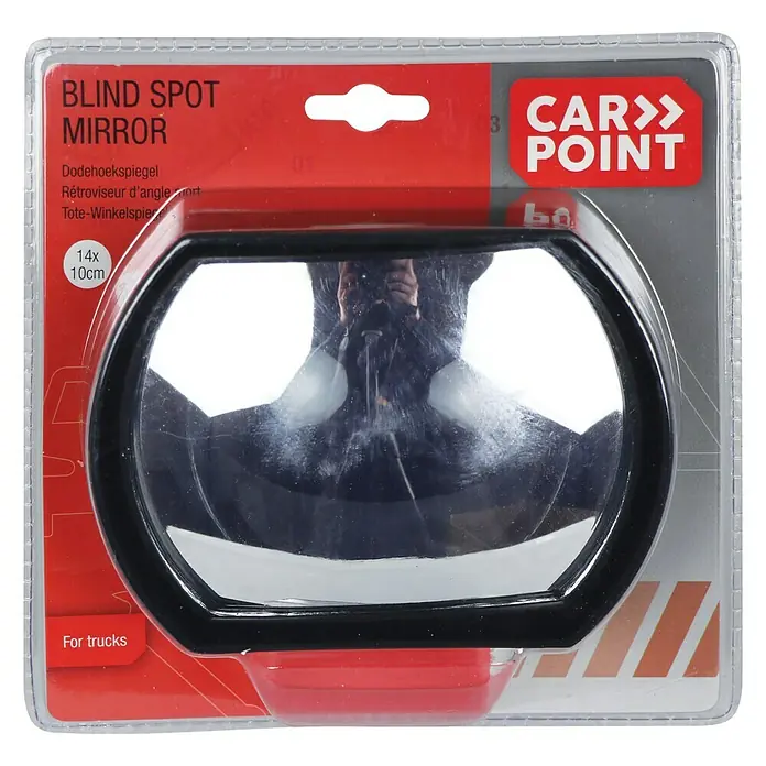 Carpoint Dodehoekspiegel Truck 14 x 10 cm - Kleur: Zwart - Vooraanzicht