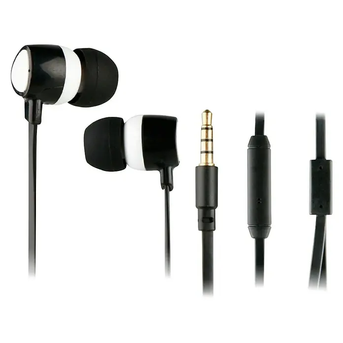 Auriculares estéreo - Clavija Jack 3,5 mm, Negro, Blanco - Primer plano