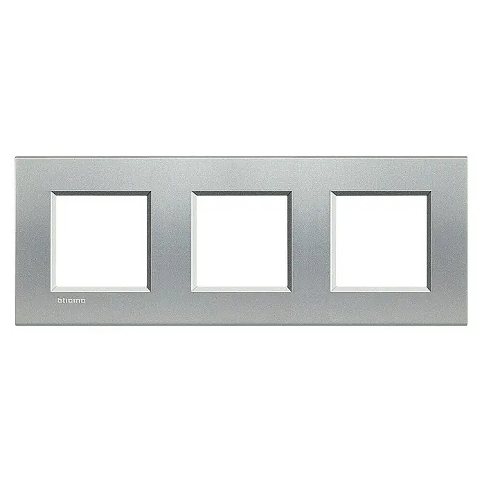 Bticino Living Light Marco 2 módulos - Aluminio, x 3, Montaje en la pared - Vista frontal