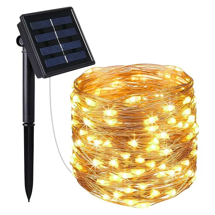 Arte confort Guirnalda luminosa solar Metis - 100 luces, Largo: 1.200 cm - Vista frontal