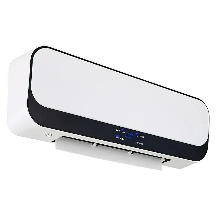 Voltomat HEATING Keramička ventilatorska grijalica - 2.000 W, D x Š x V: 14,4 x 55 x 18,5 cm, Bijele boje - Dijagonalni pogled