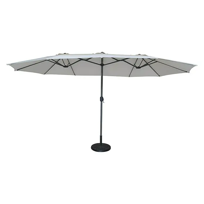 Parasol de jardín doble Olbia - Crudo, L x An: 460 x 270 cm - Vista frontal