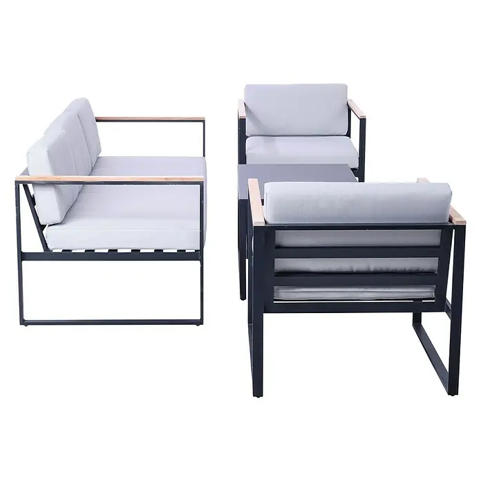 SENSUM Conjunto de muebles Inari - 5 piezas, Aluminio, Negro - Vista angular