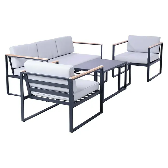 SENSUM Conjunto de muebles Inari - 5 piezas, Aluminio, Negro - Vista angular