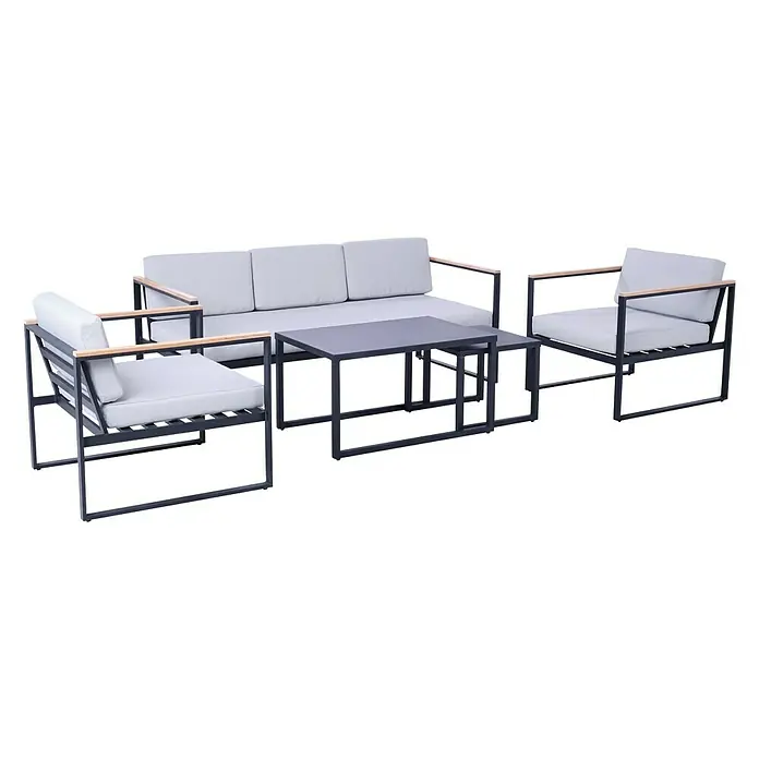 SENSUM Conjunto de muebles Inari - 5 piezas, Aluminio, Negro - Vista angular