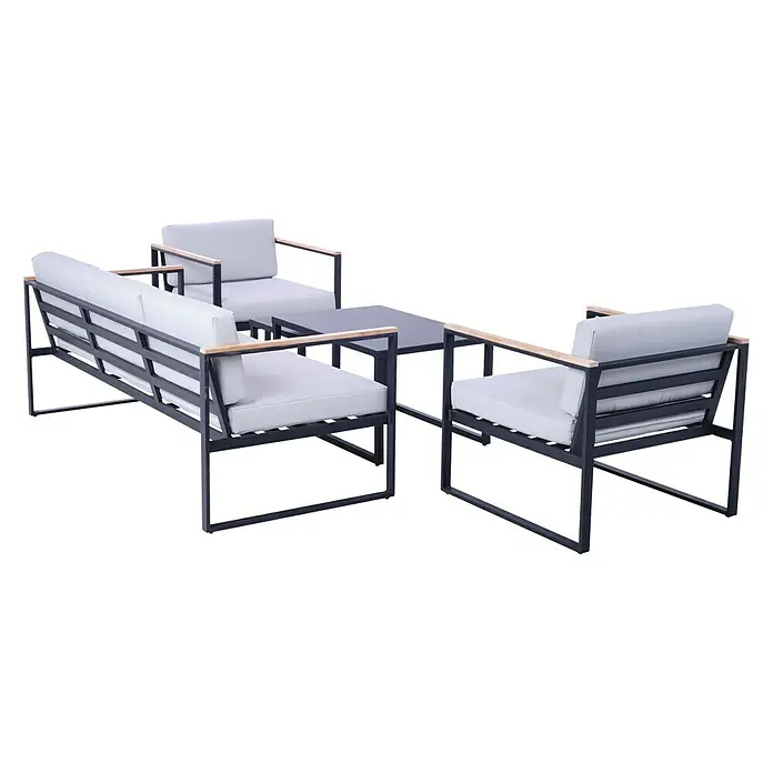 SENSUM Conjunto de muebles Inari - 5 piezas, Aluminio, Negro - Vista angular