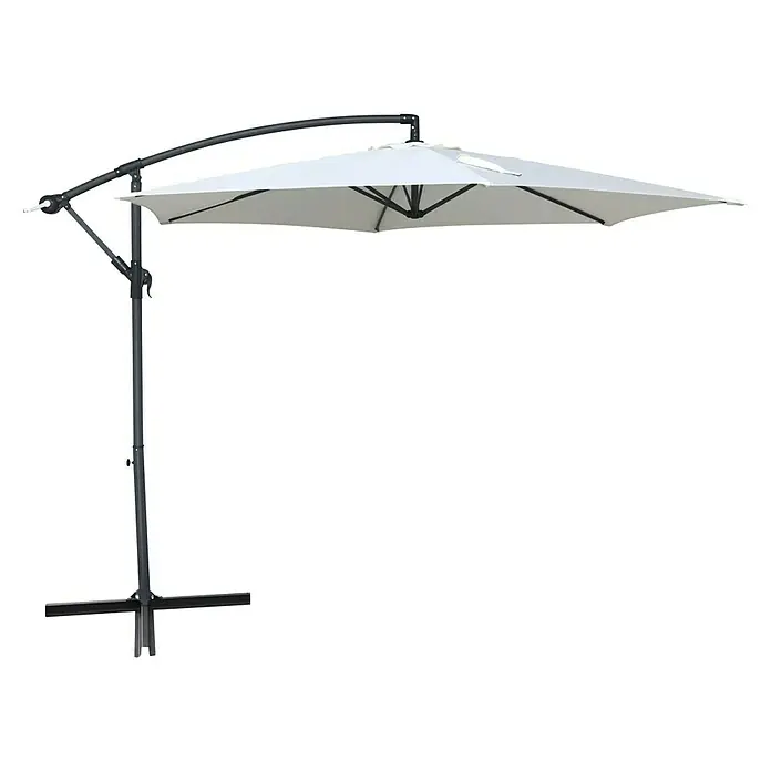 Parasol de jardín Enna - Crudo, Diámetro: 300 cm - Vista de perfil derecho