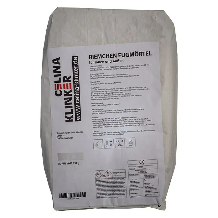 Celina Klinker Fugenmörtel - Weiß, 15 kg - Vorderansicht