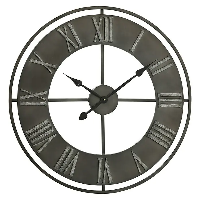Boltze Wanduhr rund Duro - Schwarz, Durchmesser: 78 cm - Vorderansicht
