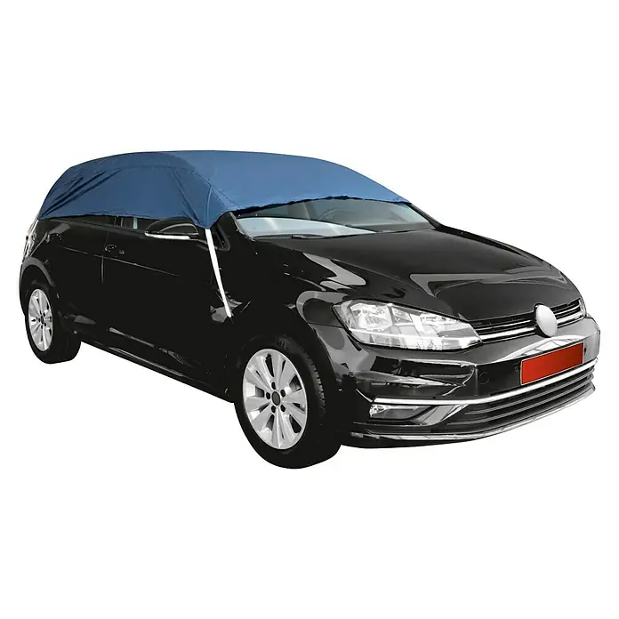 Carpoint Autohoes Dak Polyester XL 292 x 160 x 33 cm - Materiaal: Polyester, Kleur: Blauw - Diagonaal zicht