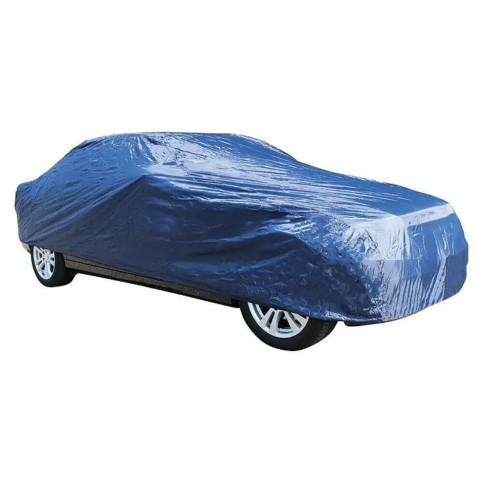 Carpoint Autohoes Polyester S 408 x 146 x 115 cm - Materiaal: Polyester, Kleur: Blauw - Diagonaal zicht