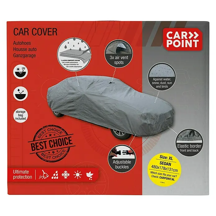 Carpoint Autohoes Ultimate Protection XL 480 x 178 x 131 cm - Materiaal: Pvc - Vooraanzicht