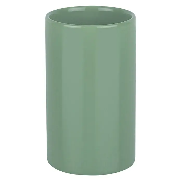 Spirella Tube Vaso de encimera - Gres porcelánico, Verde - Vista frontal