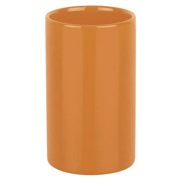 Spirella Tube Vaso de encimera - Gres porcelánico, Naranja - Vista frontal