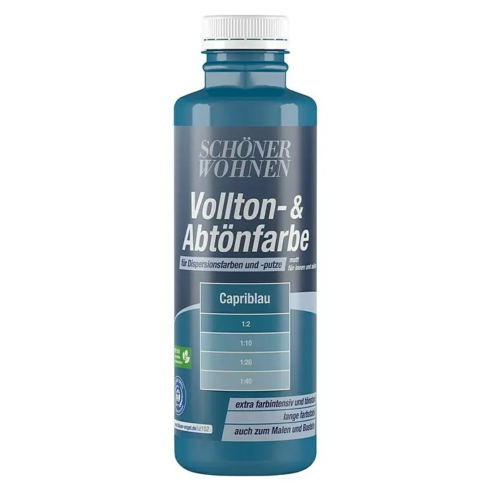 SCHÖNER WOHNEN-Farbe Vollton- & Abtönfarbe - Capriblau, 500 ml, Matt - Vorderansicht