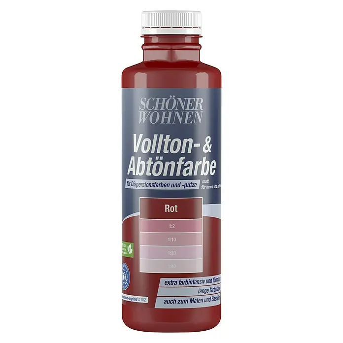 SCHÖNER WOHNEN-Farbe Vollton- & Abtönfarbe - Rot, 500 ml, Matt - Vorderansicht