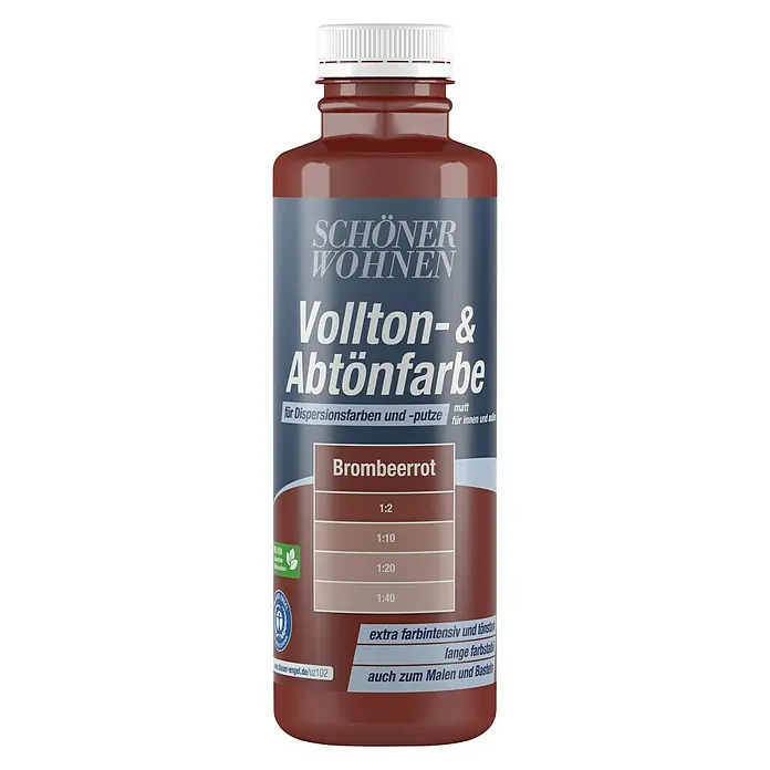 SCHÖNER WOHNEN-Farbe Vollton- & Abtönfarbe - Brombeerrot, 500 ml, Matt - Vorderansicht