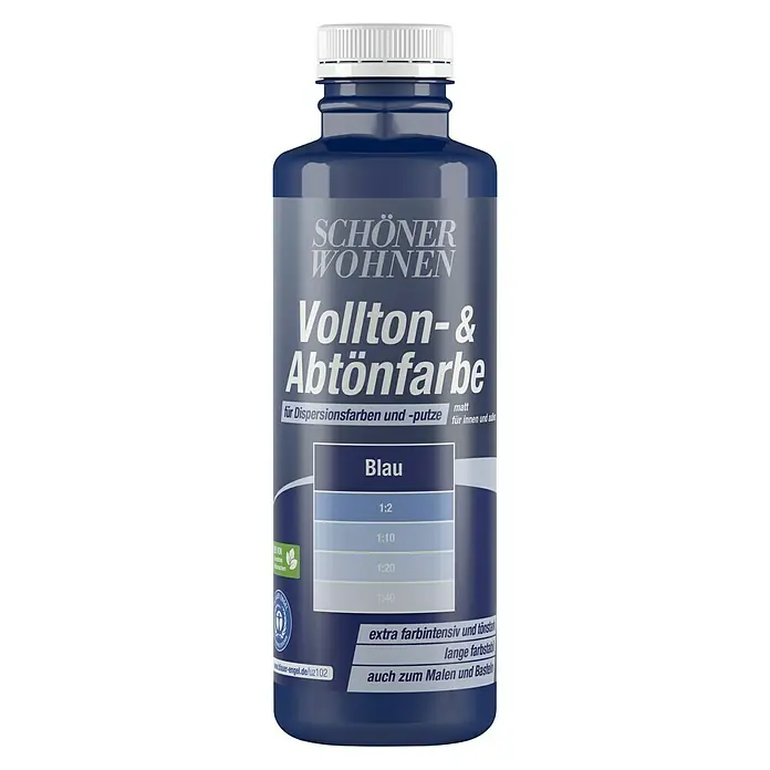 SCHÖNER WOHNEN-Farbe Vollton- & Abtönfarbe - Blau, 500 ml, Matt - Vorderansicht