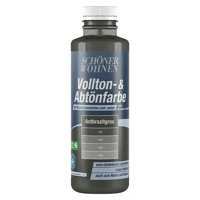 SCHÖNER WOHNEN-Farbe Vollton- & Abtönfarbe - Anthrazitgrau, 500 ml, Matt - Vorderansicht