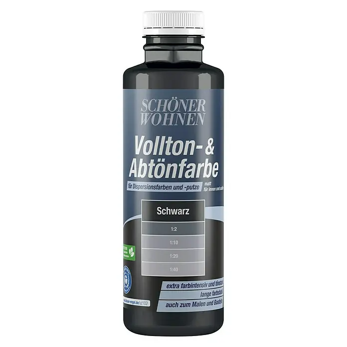 SCHÖNER WOHNEN-Farbe Vollton- & Abtönfarbe - Schwarz, 500 ml, Matt - Vorderansicht