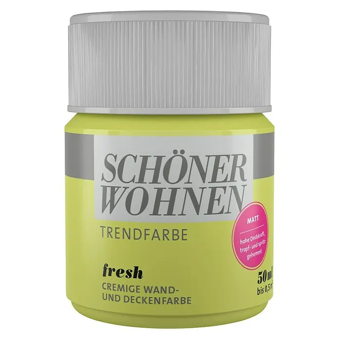 SCHÖNER WOHNEN-Farbe Wandfarbe Trendfarbe Tester - Fresh, 50 ml, Matt - Vorderansicht
