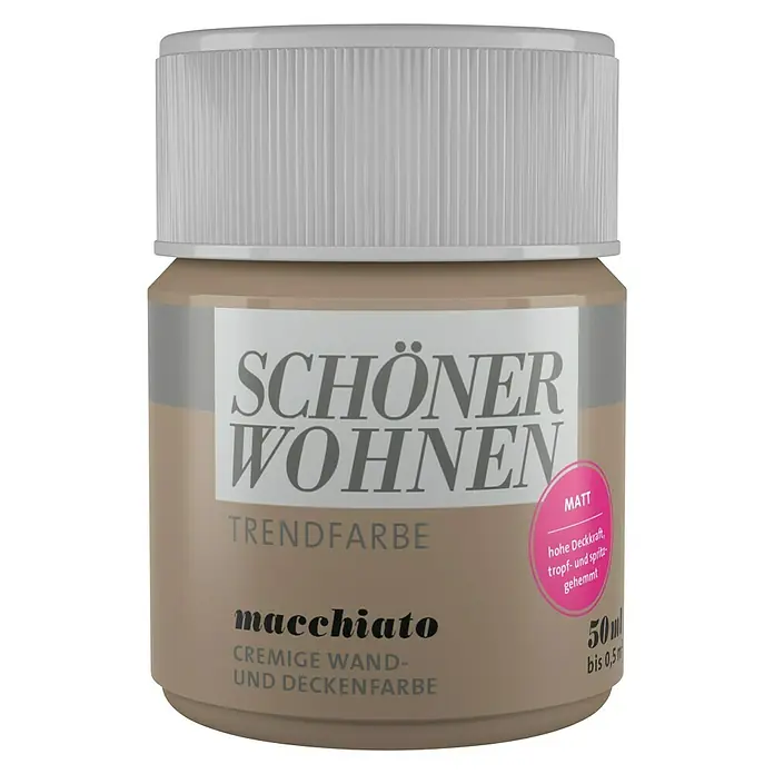 SCHÖNER WOHNEN-Farbe Wandfarbe Trendfarbe Tester - Macchiato, 50 ml, Matt - Vorderansicht